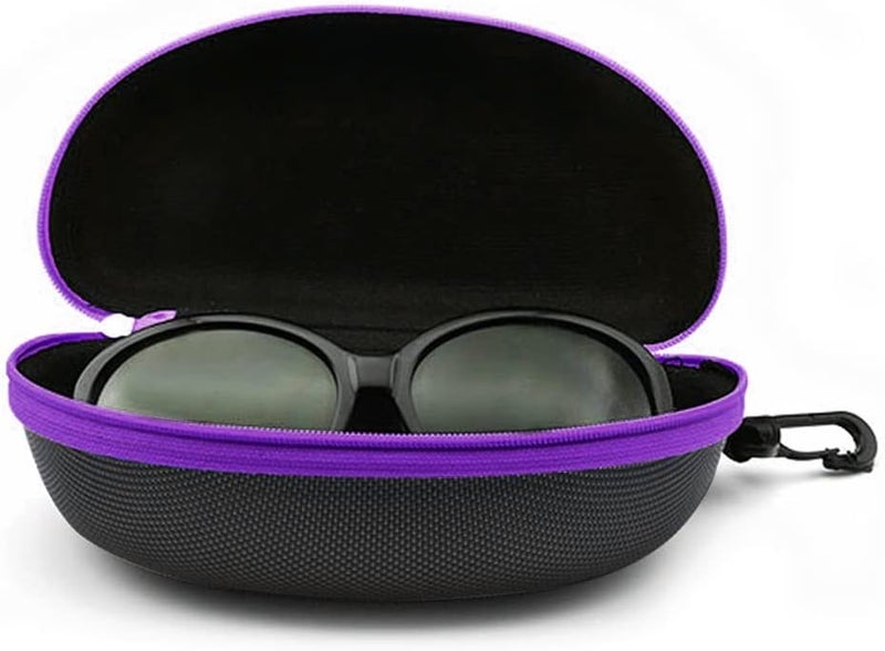 SteelFever 3pcs Zipper Hard Shell Sunglasses Case and Eyeglasses Case Portable Travel Glasses Case with Plastic Hook - Image 3